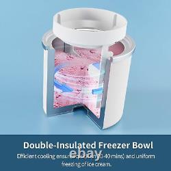 Ice Cream Maker 2.1quart Automatic Ice Cream Machine With Led Screen And Timer F