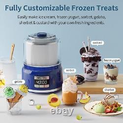 Ice Cream Maker 2.1quart Automatic Ice Cream Machine With Led Screen And Timer F