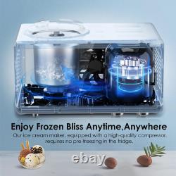 Ice Cream Maker Fully Automatic with Compressor, 4 Modes, Adjustable softness