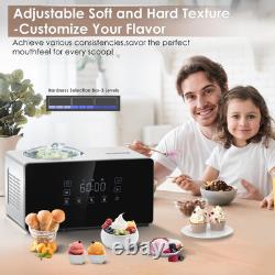 Ice Cream Maker Fully Automatic with Compressor, 4 Modes, Adjustable softness