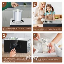 Ice Cream Maker Fully Automatic with Compressor, 4 Modes, Adjustable softness
