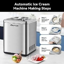 Ice Cream Maker with Compressor, Automatic Ice Cream Maker Machine No Pre F