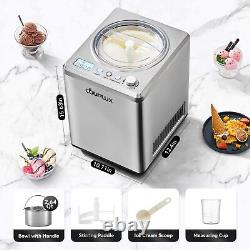 Ice Cream Maker with Compressor, Automatic Ice Cream Maker Machine No Pre F