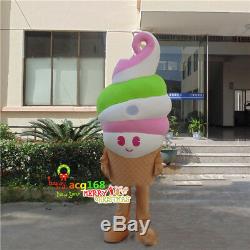 Ice Cream Mascot Adversting Costume Restaurant Dress Drink Parade Cosplay Outfit