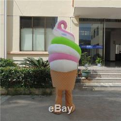 Ice Cream Mascot Adversting Costume Restaurant Dress Drink Parade Cosplay Outfit