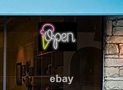 Ice Cream Open Neon Sign Large 24w x 18h Real Neon Attracts More Customers
