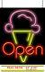 Ice Cream Open Neon Sign Large 30 x 24 Size Real Neon Attracts Customers