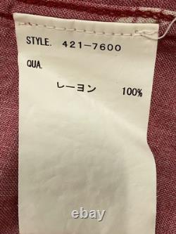 Ice Cream Opun Collared Short Sleeve Shirt Red Paisley Rayon L