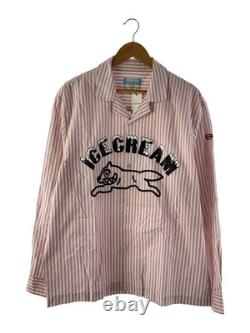 Ice Cream Pink Stripe Long Sleeve Cotton Shirt L
