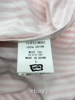Ice Cream Pink Stripe Long Sleeve Cotton Shirt L