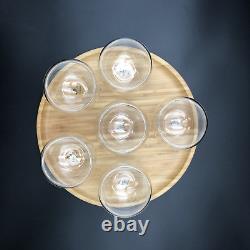 Ice-Cream Presentation Set with 6 Large Thermo Bowls, Spoons, and Bamboo Platter