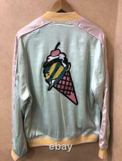 Ice Cream Satin Stajan Stadium jacket Light Gray/Pink L
