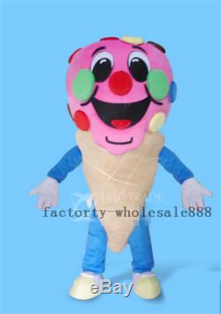 Ice Cream Shop Cone Mascot Costume Restaurant Adults Fancy Dress Advertising NEW