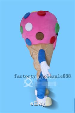 Ice Cream Shop Cone Mascot Costume Restaurant Adults Fancy Dress Advertising NEW