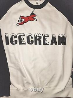 Ice Cream Sweatshirt Mens L white black Crewneck bbc billionaire boys club logo