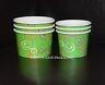 Ice Cream Tub / Spoon Small, Medium & Large Gelato Paper Cup Hard Scooped GREEN
