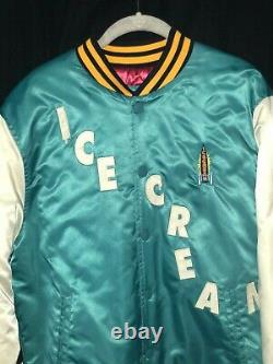 Ice Cream Varsity Jacket Nylon Billionaire Boys Club size L Blue Yellow Pink