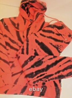 Icecream Bbc Men's Black / Neon Red Tie Dye Hoodie / Pants Set Size Large