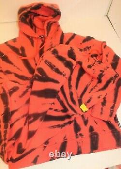 Icecream Bbc Men's Black / Neon Red Tie Dye Hoodie / Pants Set Size Large