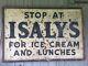 Isalys antique vintage large metal dairy sign ice cream wood frame #1