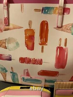 Kate Spade Euc Ice Cream Tote, Wallet And Medium Make Up Bag. Beautiful