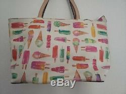 Kate Spade Flavor of the Month Ice Cream Tote Bag with Popsicles crayon stain