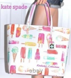 Kate Spade Francis Ice Cream Popsicle Large Multi Color Tote Bag Purse