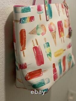 Kate Spade Francis Ice Cream Popsicle Large White Multi Color Tote Bag
