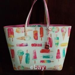 Kate Spade Francis Ice Cream Popsicle Large White Multi Color Tote Bag Purse