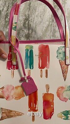 Kate Spade Ice Cream Popsicle Flavor of the Month Large Leather Tote 14.5x6x6.5