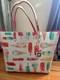 Kate spade ice cream popsicle large tote bag leather with pink interior