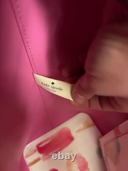 Kate spade ice cream popsicle large tote bag leather with pink interior