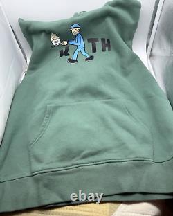 Kith Treats Men's Hoodie Sweatshirt Ice Cream Graphics F & Back Green Large HTF