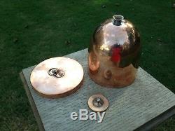 LARGE ANTIQUE COPPER JELLY/ ICE CREAM/ PUDDING DESSERT MOULD MOLD WithLID & STAND