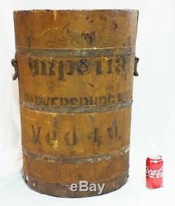 LARGE Antique IMPERIAL Parkersburg WV Wood ICE CREAM BARREL Bucket Advertising