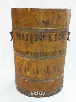 LARGE Antique IMPERIAL Parkersburg WV Wood ICE CREAM BARREL Bucket Advertising