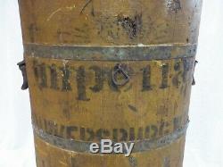 LARGE Antique IMPERIAL Parkersburg WV Wood ICE CREAM BARREL Bucket Advertising