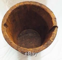 LARGE Antique IMPERIAL Parkersburg WV Wood ICE CREAM BARREL Bucket Advertising