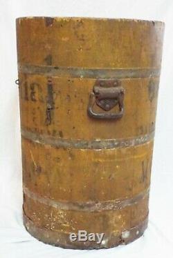 LARGE Antique IMPERIAL Parkersburg WV Wood ICE CREAM BARREL Bucket Advertising