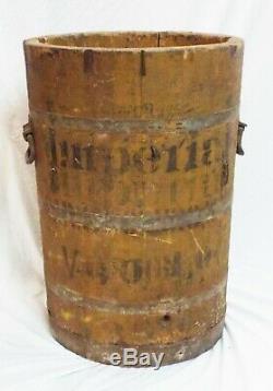 LARGE Antique IMPERIAL Parkersburg WV Wood ICE CREAM BARREL Bucket Advertising