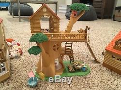 LARGE Calico Critters Toy Lot House, Tree House, Lake House Ice Cream Shop MORE
