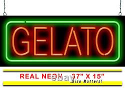 LARGE Gelato Neon Sign Jantec 37 x 15 Ice Cream Frozen Yogurt Sundae Bar