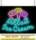 LARGE Rolled Ice Cream Neon Sign Jantec 32 x 27 Fair Street Food Light