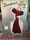 Large 1930s Borden's Ice Cream Stand Sign Just my Dish Pretty Lady by Petty