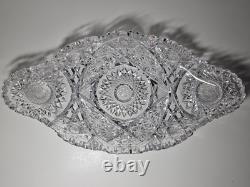 Large Antique ABP American Brilliant Cut Glass Bowl Ice Cream Tray With Hobstars