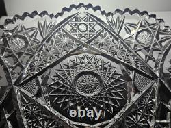 Large Antique ABP American Brilliant Cut Glass Bowl Ice Cream Tray With Hobstars