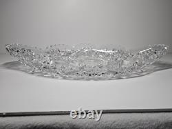 Large Antique ABP American Brilliant Cut Glass Bowl Ice Cream Tray With Hobstars