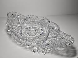 Large Antique ABP American Brilliant Cut Glass Bowl Ice Cream Tray With Hobstars
