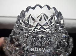 Large Antique ABP American Brilliant Cut Glass Bowl Ice Cream Tray With Hobstars