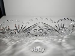 Large Antique ABP American Brilliant Cut Glass Bowl Ice Cream Tray With Hobstars